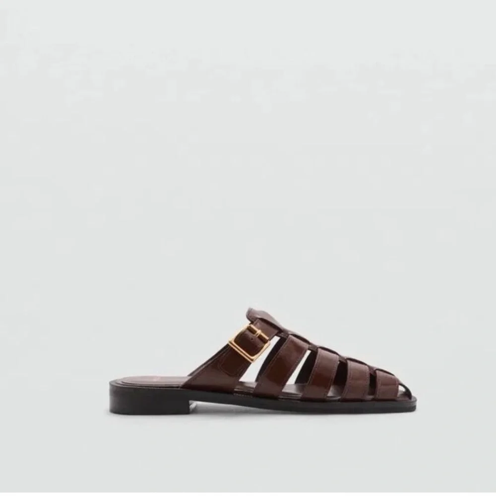 Mango MNG Fisherman brown leather sandal; size EUR 38; US 7.5; NWT